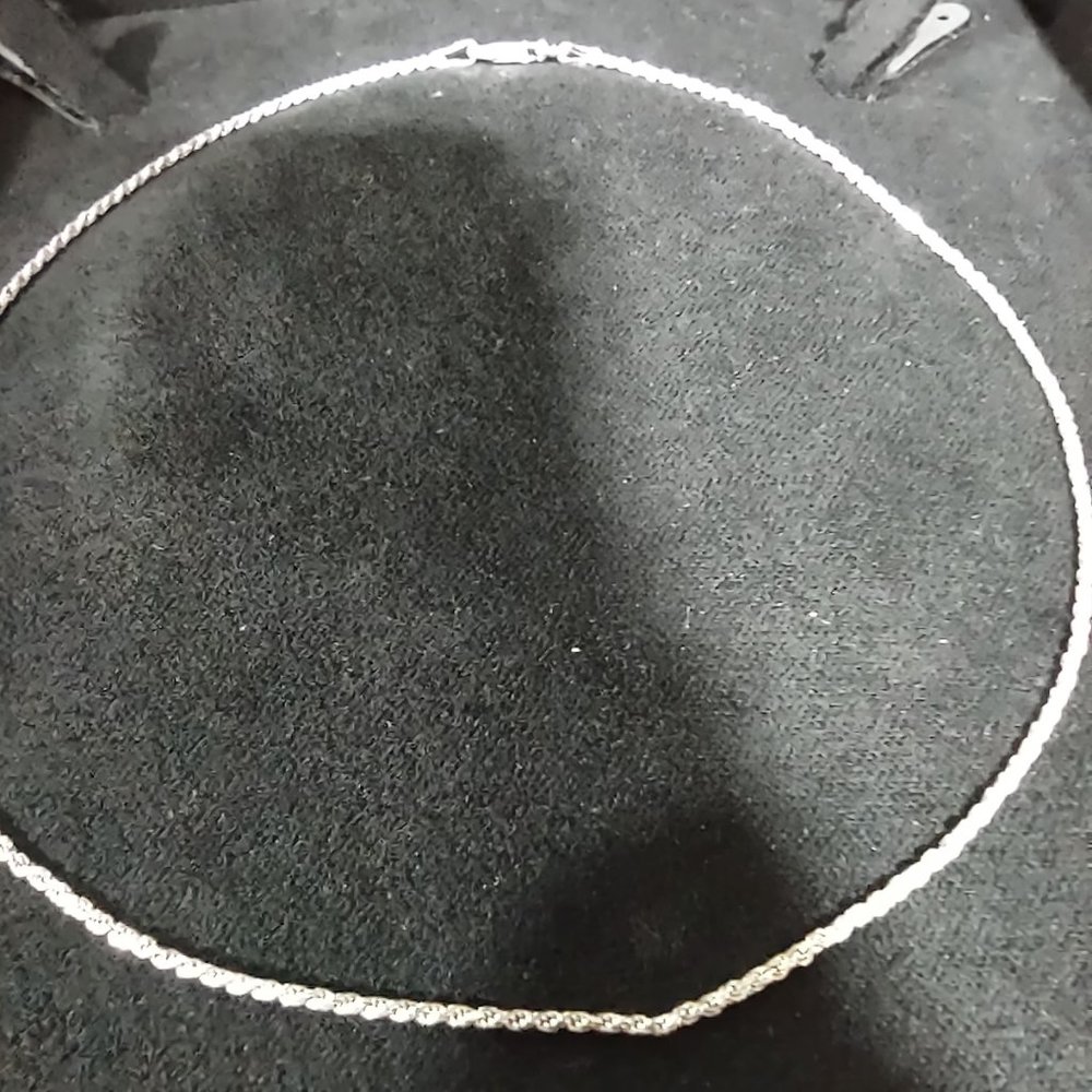 2mm sterling silver rope chain bracelet/choker